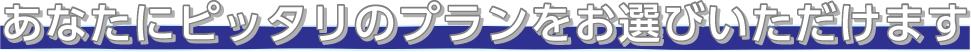 あなたにピッタリのプランをお選びいただけます
