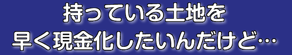 持っている土地を早く現金化したいんだけど…