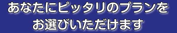 あなたにピッタリのプランをお選びいただけます